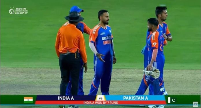 GaRNlXQWYAAhj4Z IND A vs PAK A: भारत A ने रोमांचक ACC इमर्जिंग एशिया कप 2024 में पाकिस्तान A को 7 रन से हराया